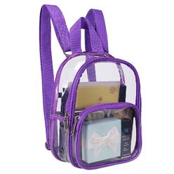 USPECLARE Clear Backpack Stadium Approved Clear Mini Backpack with Size 7.5"x2.8"x9" for Girls, Waterproof Small Clear Backpack