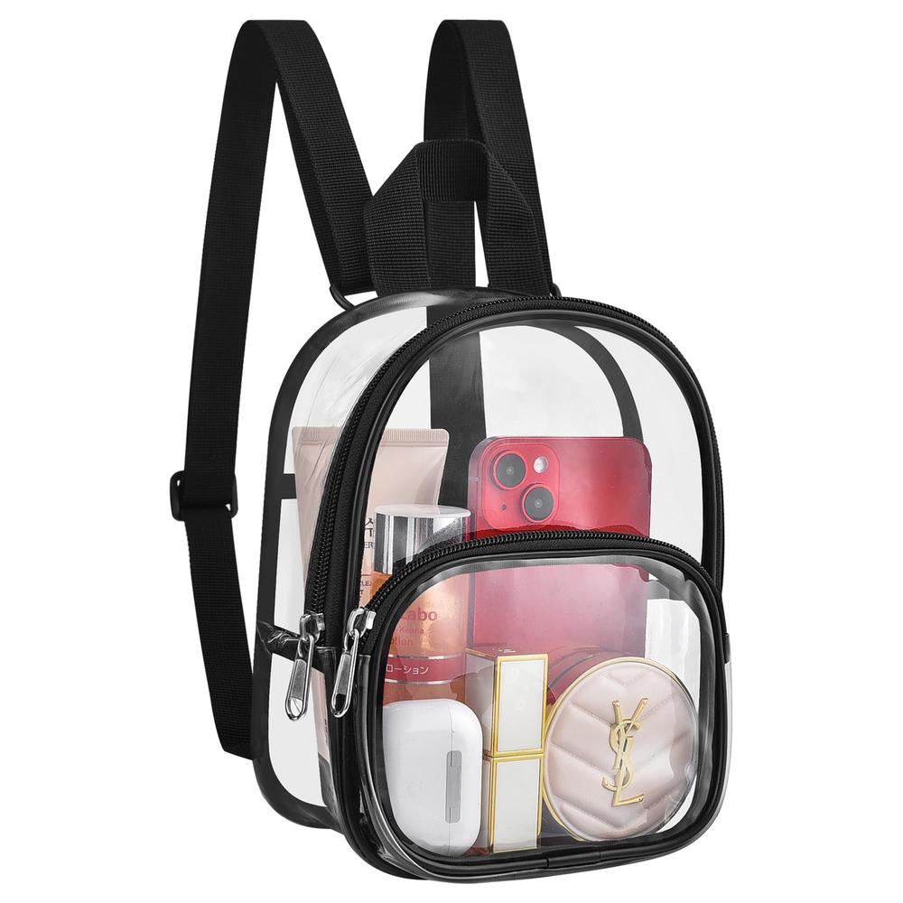 USPECLARE Clear Backpack Stadium Approved 12×12×6, Clear Mini Backpack with Size 7.5"x2.8"x9" for Girls, Waterproof Small Clear