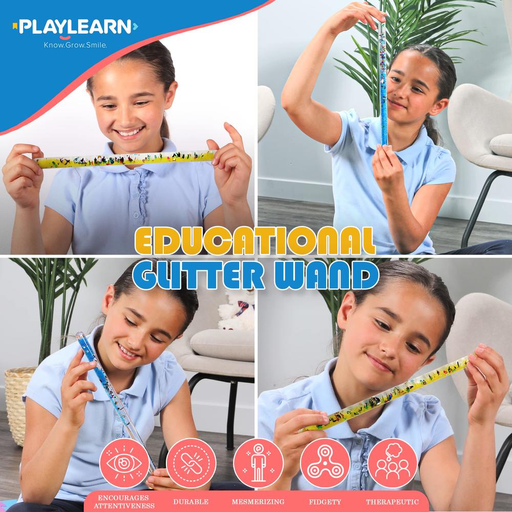 Playlearn USA Playlearn Glitter Wand Sensory Toys Set (2 Pack - Jumbo ...