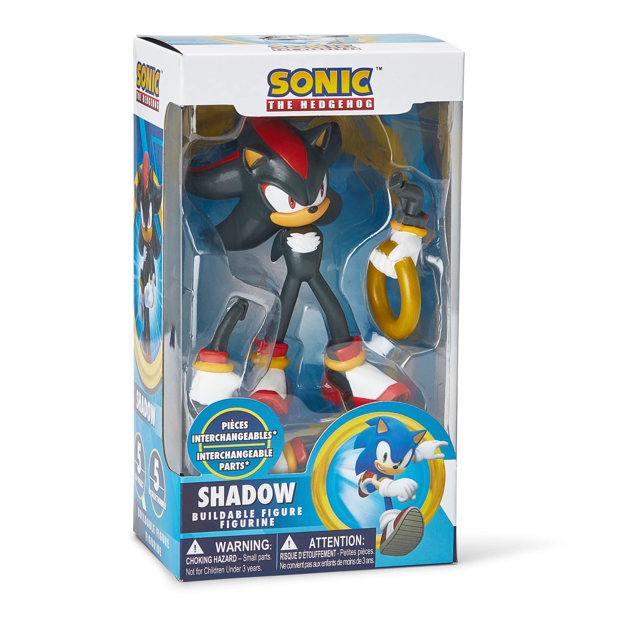 Just Toys LLC Sonic The Hedgehog Action Figure Toy - Shadow Figure with Sonic, Knuckles, Amy Rose, and Shadow Figure. 4 inch Action Figures - 