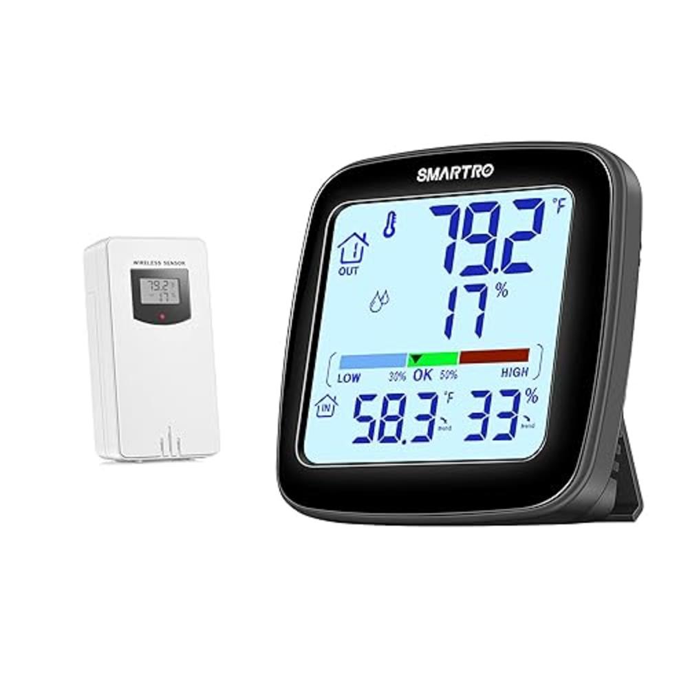 SMARTRO SC92 Professional Indoor Outdoor Thermometer Wireless Digital Hygrometer Room Humidity Gauge Temperature and Humidity Me
