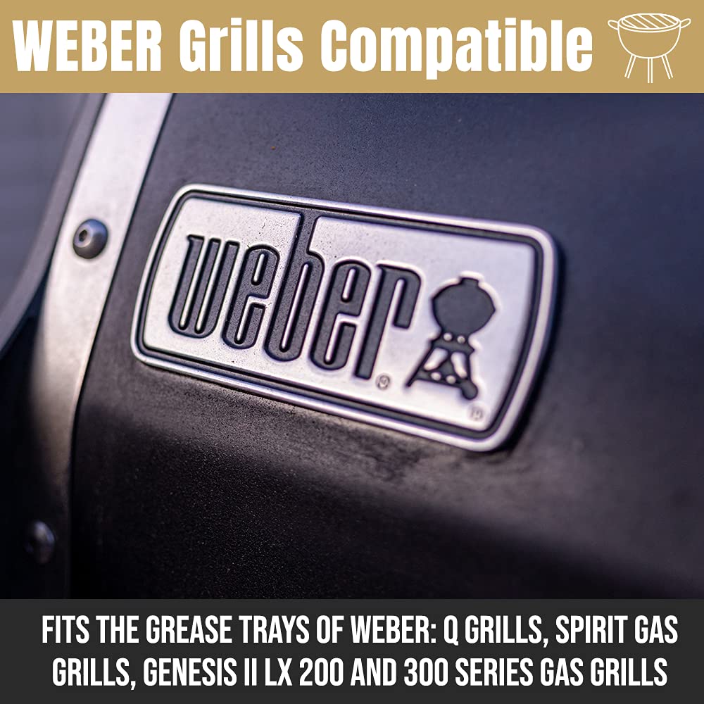 Dobi Weber Grills Compatible Drip Pans [30-Pack], Bulk Package, Aluminum Foil BBQ Grease Pans for Easy Drain Management of Weber Gril