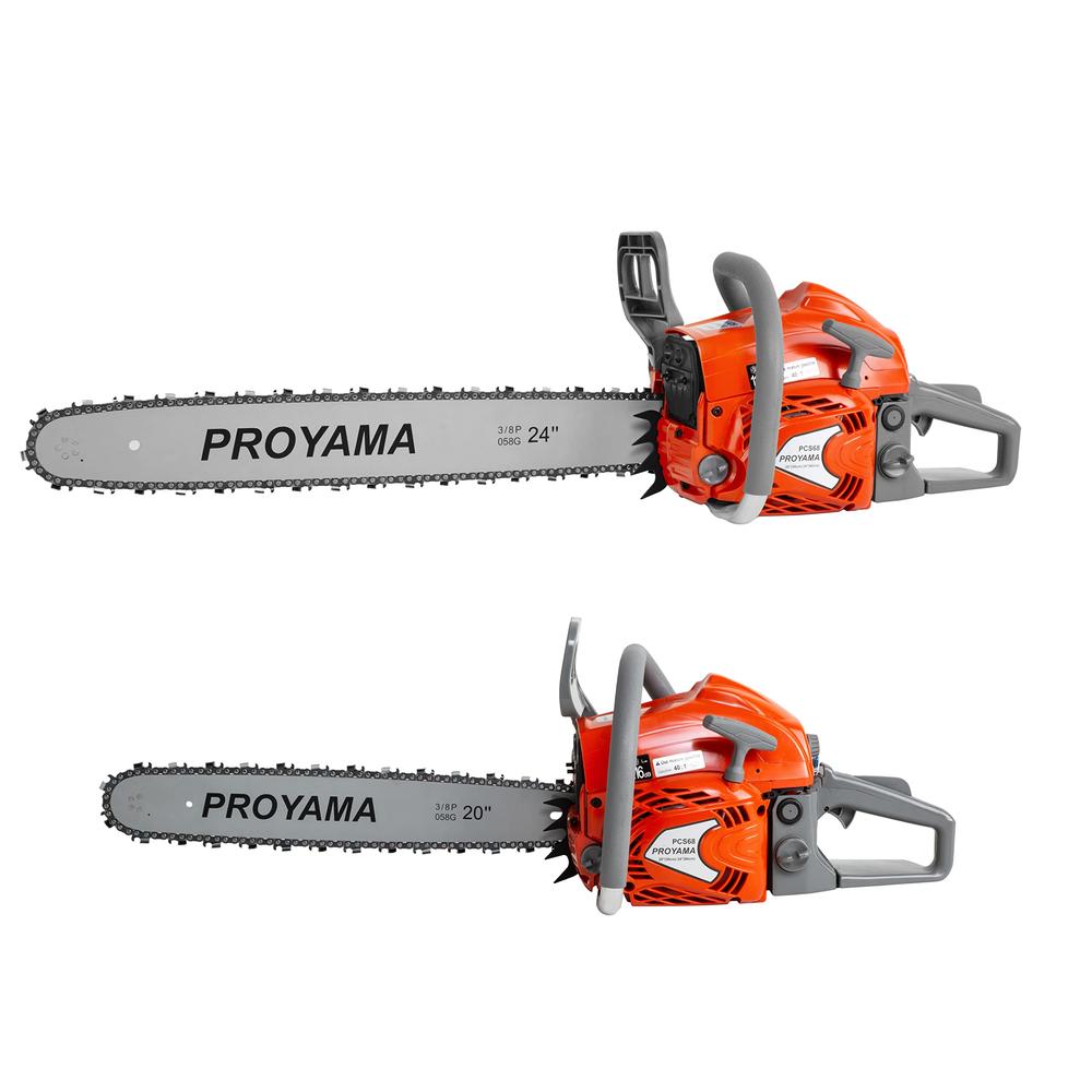 PROYAMA 68cc 2-cycle Top Handle gas Powered chainsaw 24 Inch 20 Inch Petrol Handheld cordless chain Saw for Tree Wood cutting