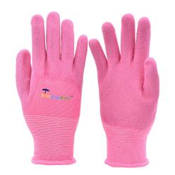 G & F Products 2040P 3 PAIR Pack JustForKids Premium MicroFoam Texture Coated Kids Garden Gloves, Kids Work Gloves, Pink