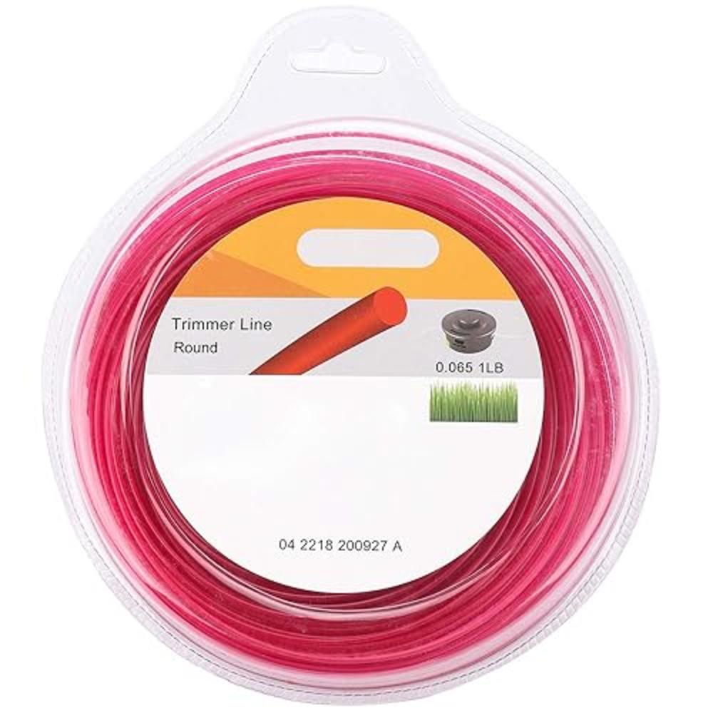 Dalom 1.6 mm / 065 Trimmer Line 1 lb Spool w Cutter for Grass Weed Eater Red String Trimmer Line 960-Feet Round Twist