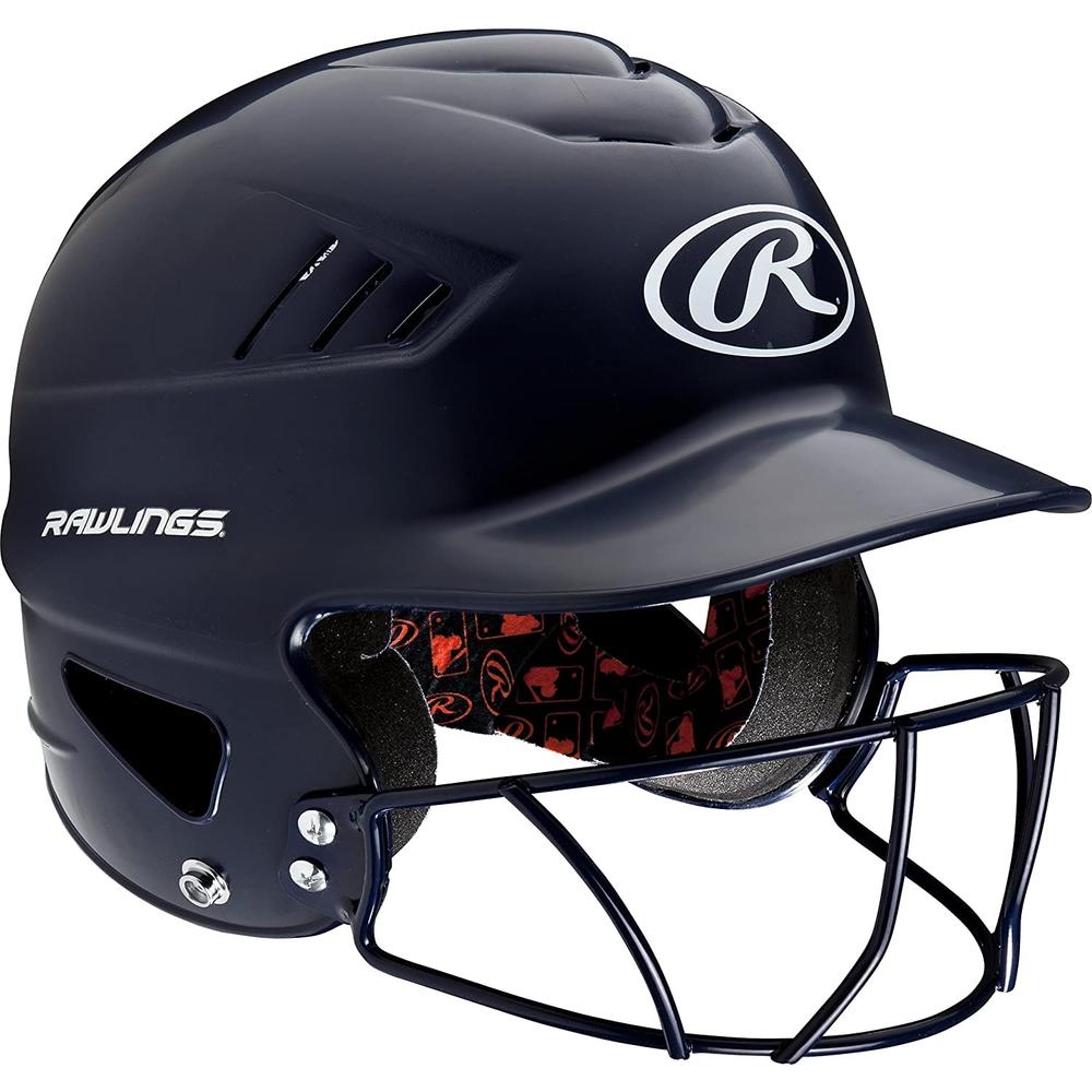 Rawlings Coolflo NOCSAE Molded Batting Helmet with Face Guard, Navy, One Size