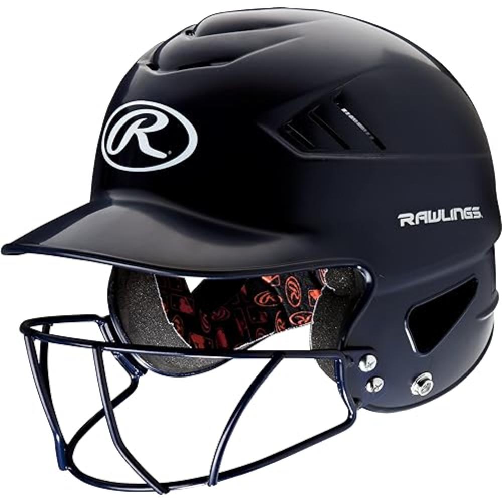 Rawlings Coolflo NOCSAE Molded Batting Helmet with Face Guard, Navy, One Size