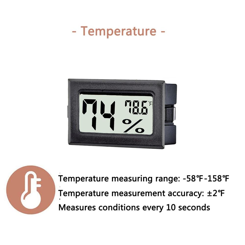 TASOGEN 6 Pack Mini Digital Thermometer Hygrometer,Indoor Temperature and Humidity Gauge Meter Monitor Fahrenheit (℉) for Home,G