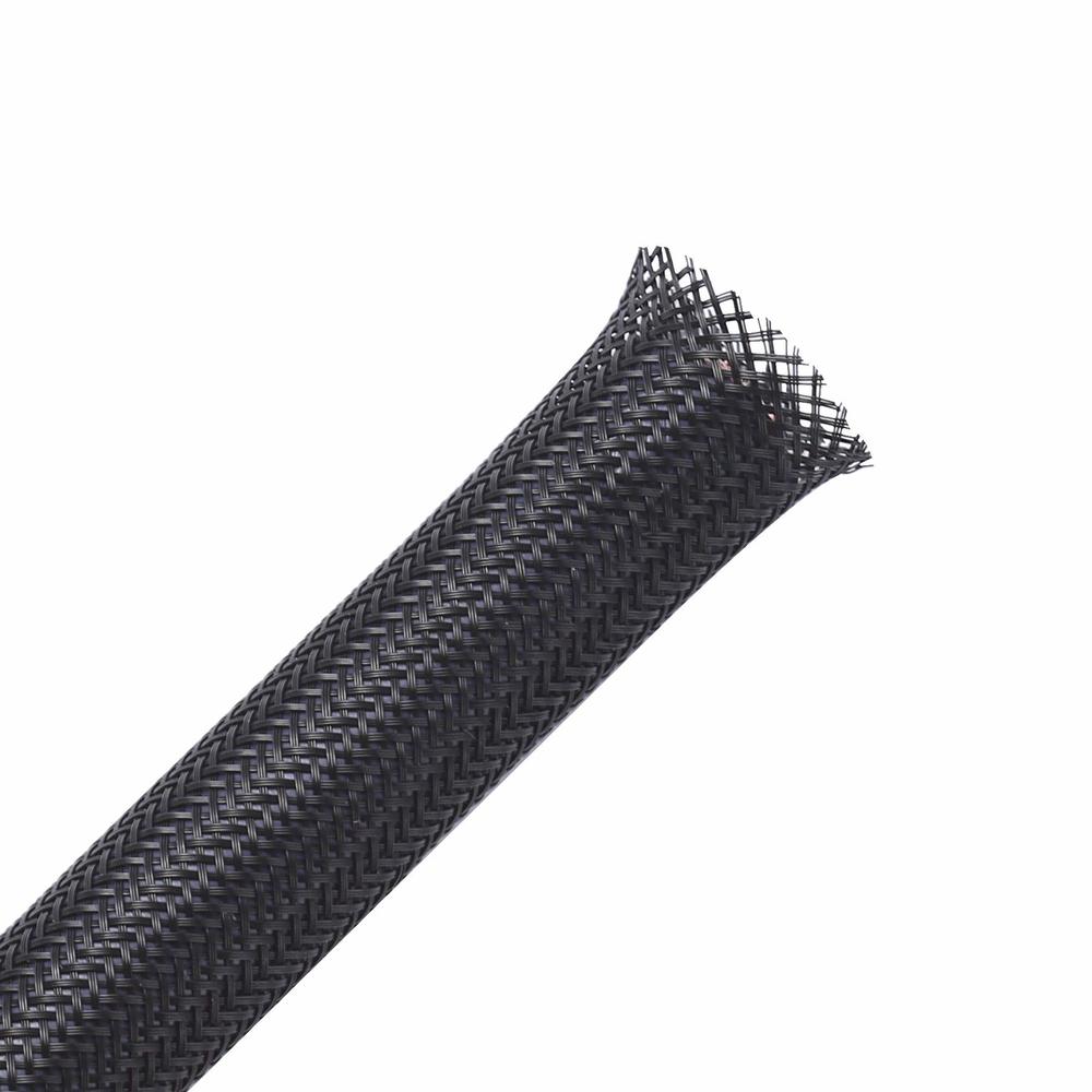 Alex Tech 25ft - 3/8 inch PET Expandable Braided Sleeving - Black - Alex Tech Braided Cable Sleeve