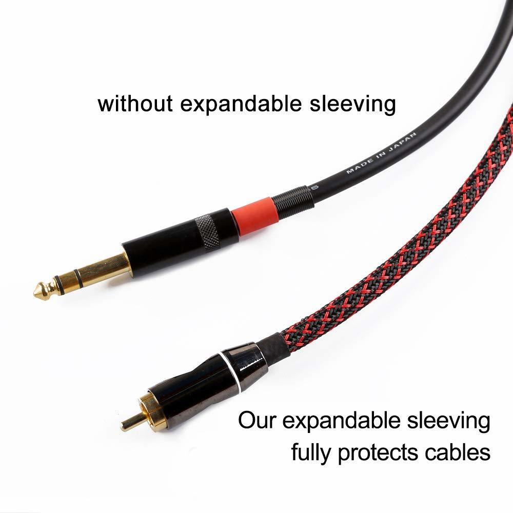 Alex Tech 25ft - 38 inch PET Expandable Braided Sleeving - BlackRed - Alex Tech Braided cable Sleeve
