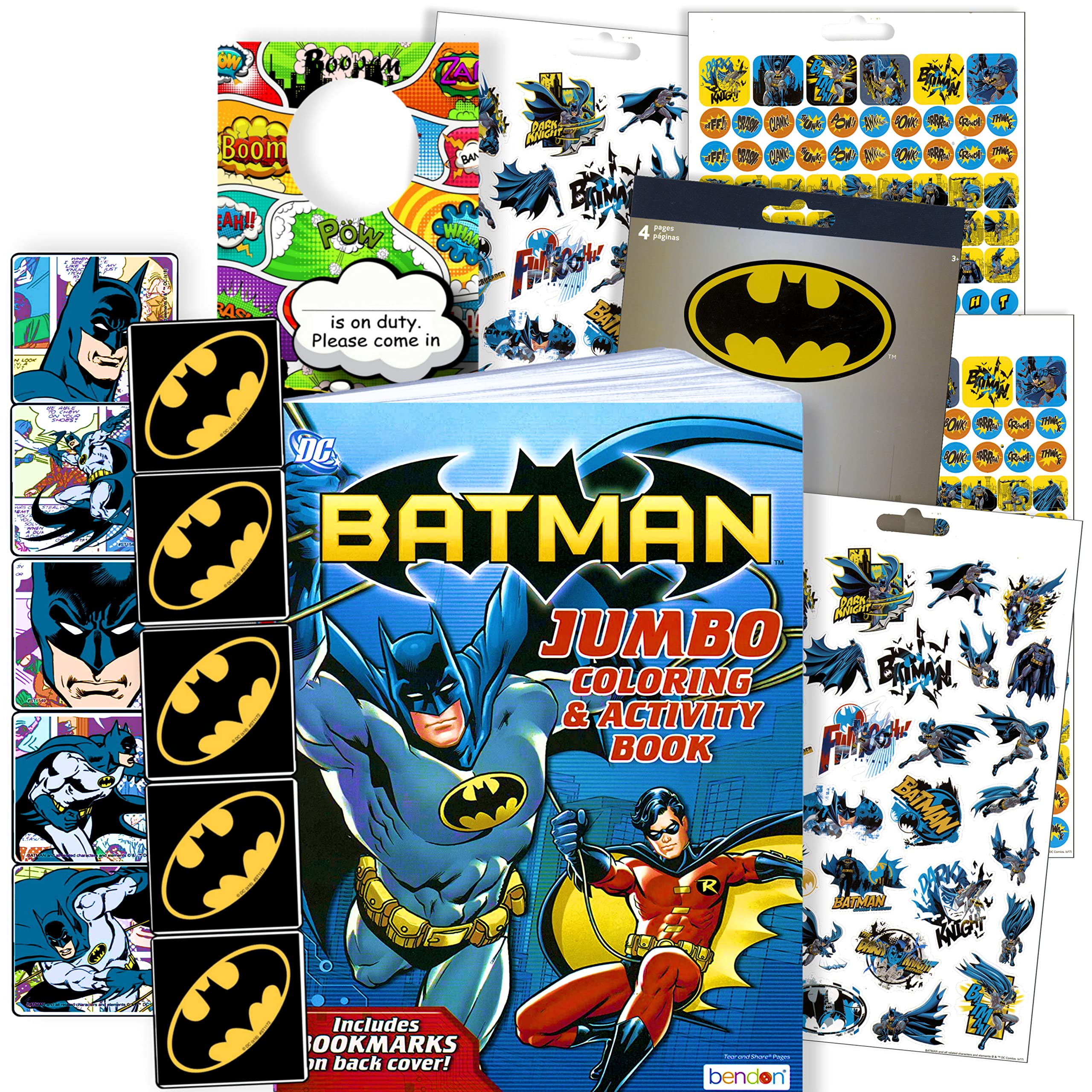 Disney Batman Stickers Activity Set - Bundle Includes Batman Sticker Pad, Batman Reward Stickers, Batman Coloring Book, and 2-sided Sup