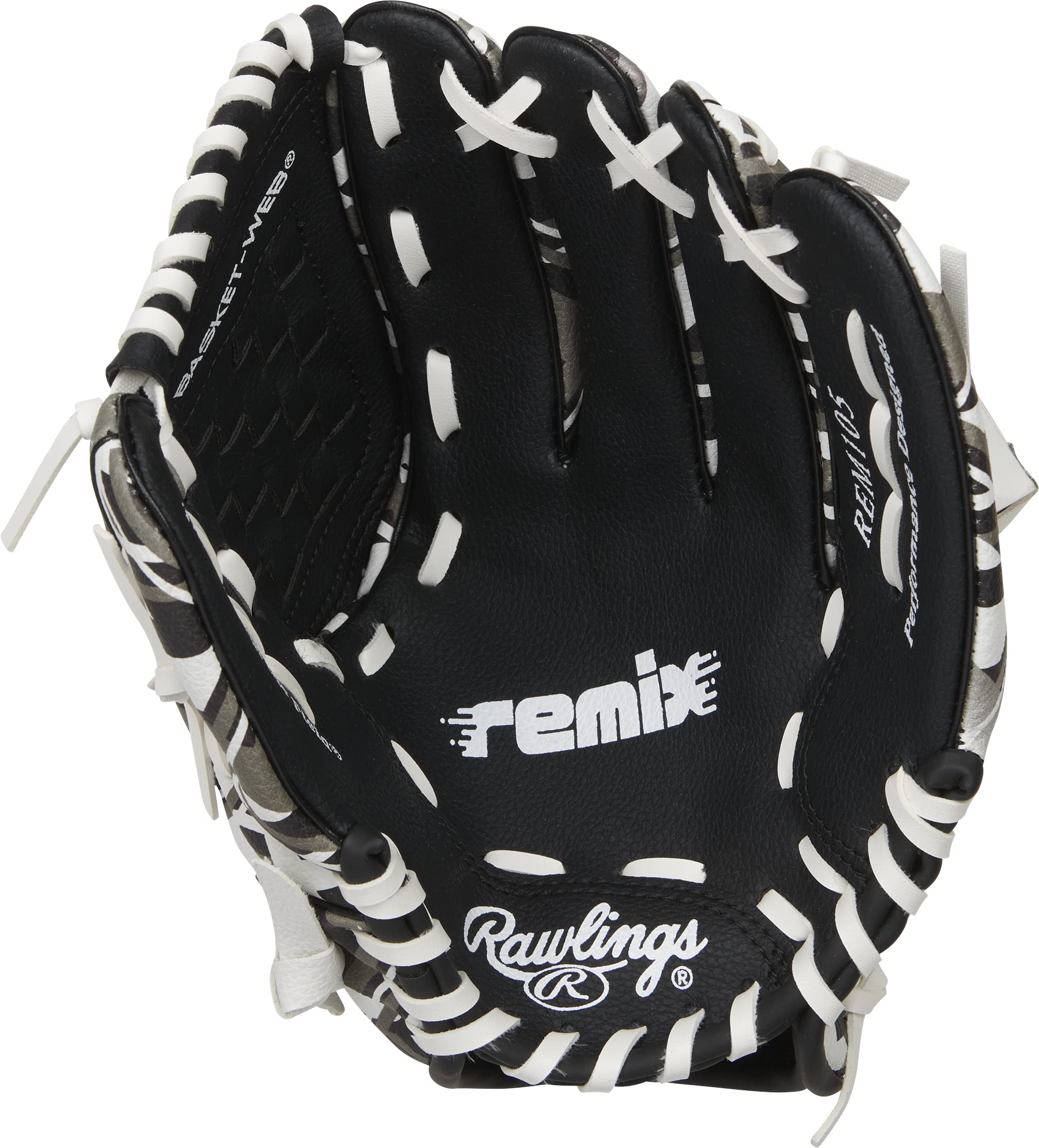 Rawlings Remix Glove Series | T-Ball & Youth Baseball Gloves | Right Hand Throw | 10.5" | Black