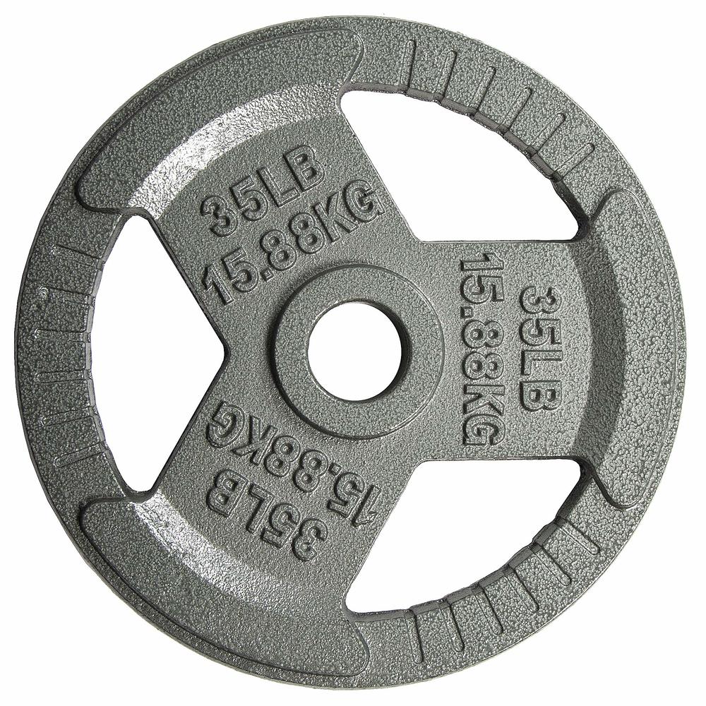BalanceFrom Olympic 2-Inch Cast Iron Plate Weight Plate for Strength Training and Weightlifting, 35-Pound, Single