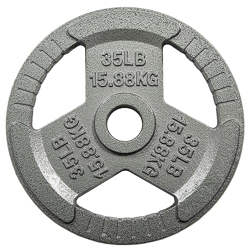 BalanceFrom Olympic 2-Inch Cast Iron Plate Weight Plate for Strength Training and Weightlifting, 35-Pound, Single