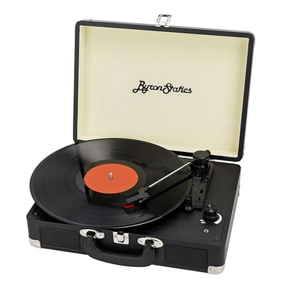 ByronStatics Record Player, Vinyl Turntable Record Player 3 Speed with Built in Stereo Speakers, Replacement Needle, Supports RC