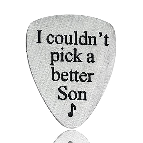 YeeQin I Couldn’t Pick A Better Son Guitar Pick Jewelry Gift for Son From Mom Dad Musician Gifts