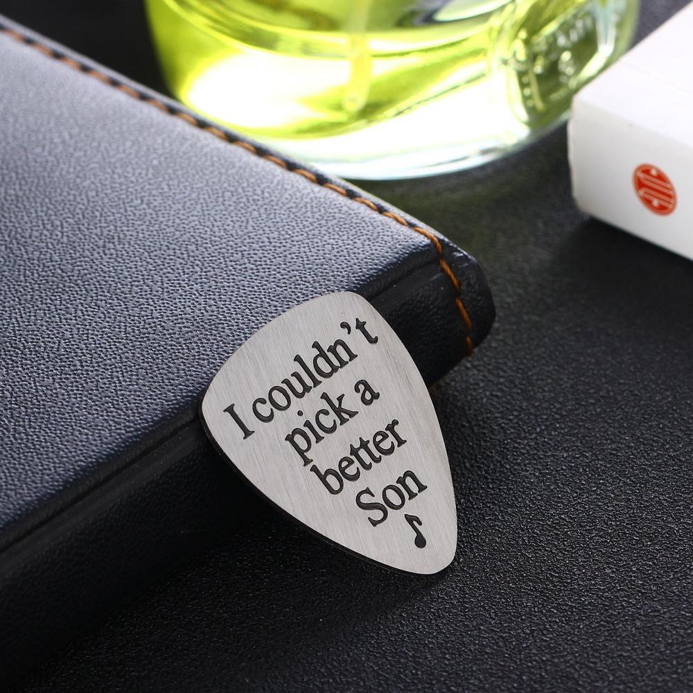 YeeQin I Couldn’t Pick A Better Son Guitar Pick Jewelry Gift for Son From Mom Dad Musician Gifts