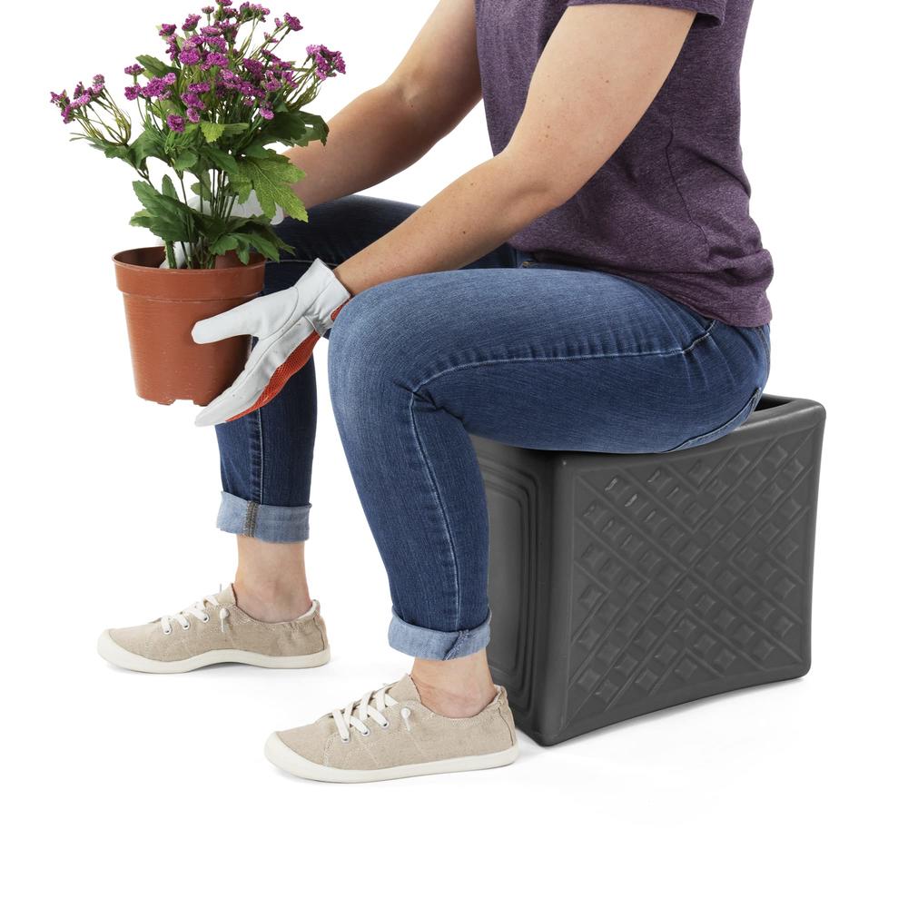 Simplay3 Handy Home 3-Level Heavy Duty Work/Garden Seat - 12" x 15" x 9" - Gray, Made in USA