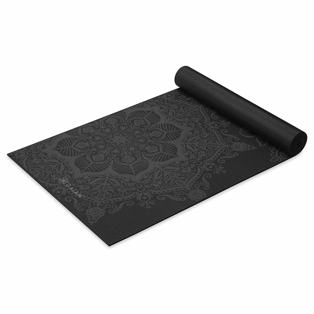 Gaiam Yoga Mat Premium Print Extra Thick Non Slip Exercise & Fitness Mat for All Types of Yoga, Pilates & Floor Workouts, Midnig