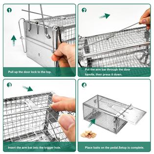 SZ-SL3616D SZHLUX Rat Trap,Mouse Traps Work for Indoor and Outdoor,Small  Rodent Animal-Mice Voles Hamsters Cage,Catch and Release(Medium)