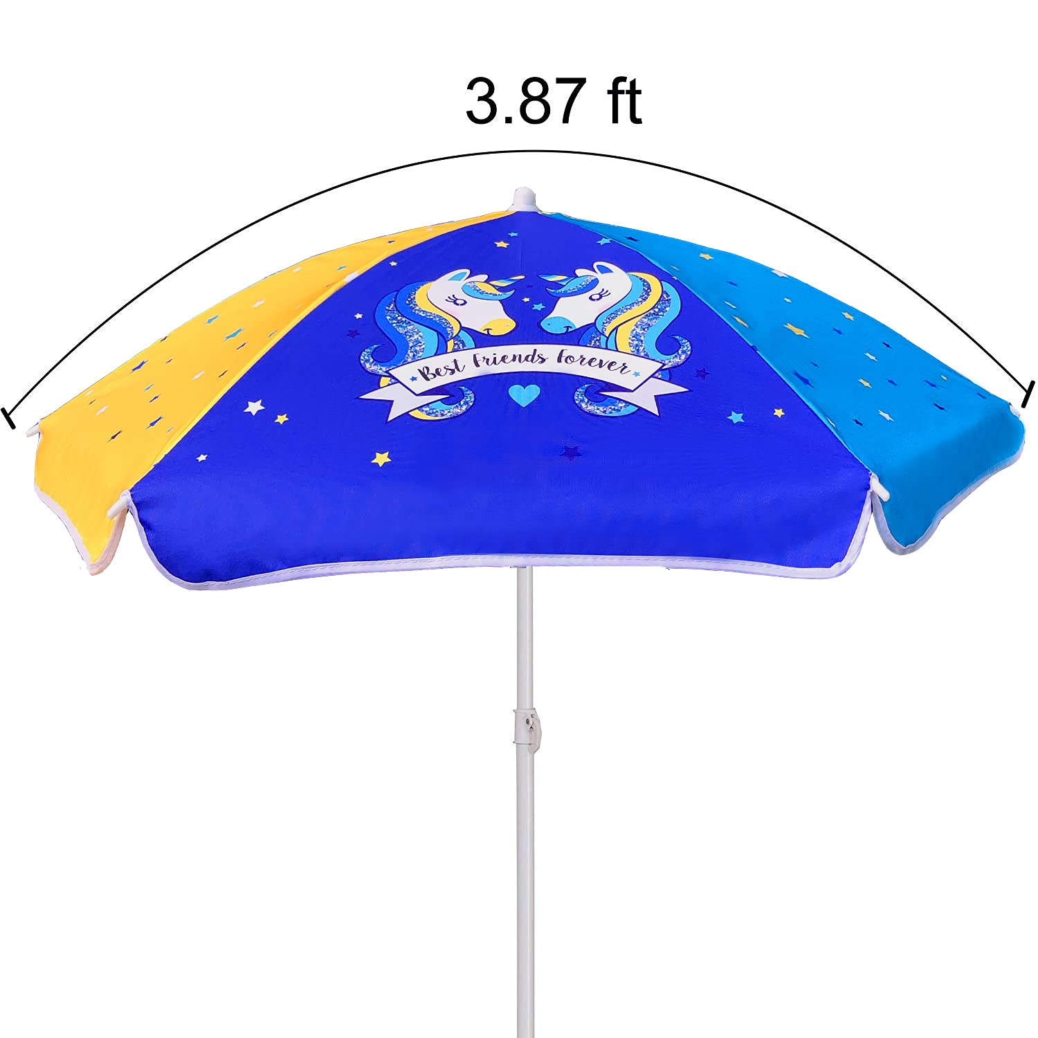 AMMSUN 47 Inch Seaside Beach Umbrella for Sand and Water Table - Kids Durable Umbrellas for children Beach Camping Garden Outdoo