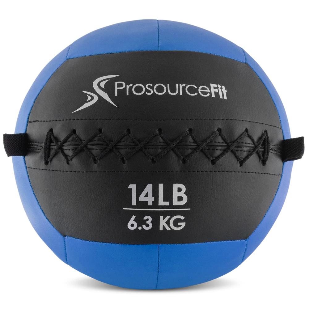ProsourceFit Soft Medicine Balls for Wall Balls and Full Body Dynamic Exercises, 14 LB, Blue