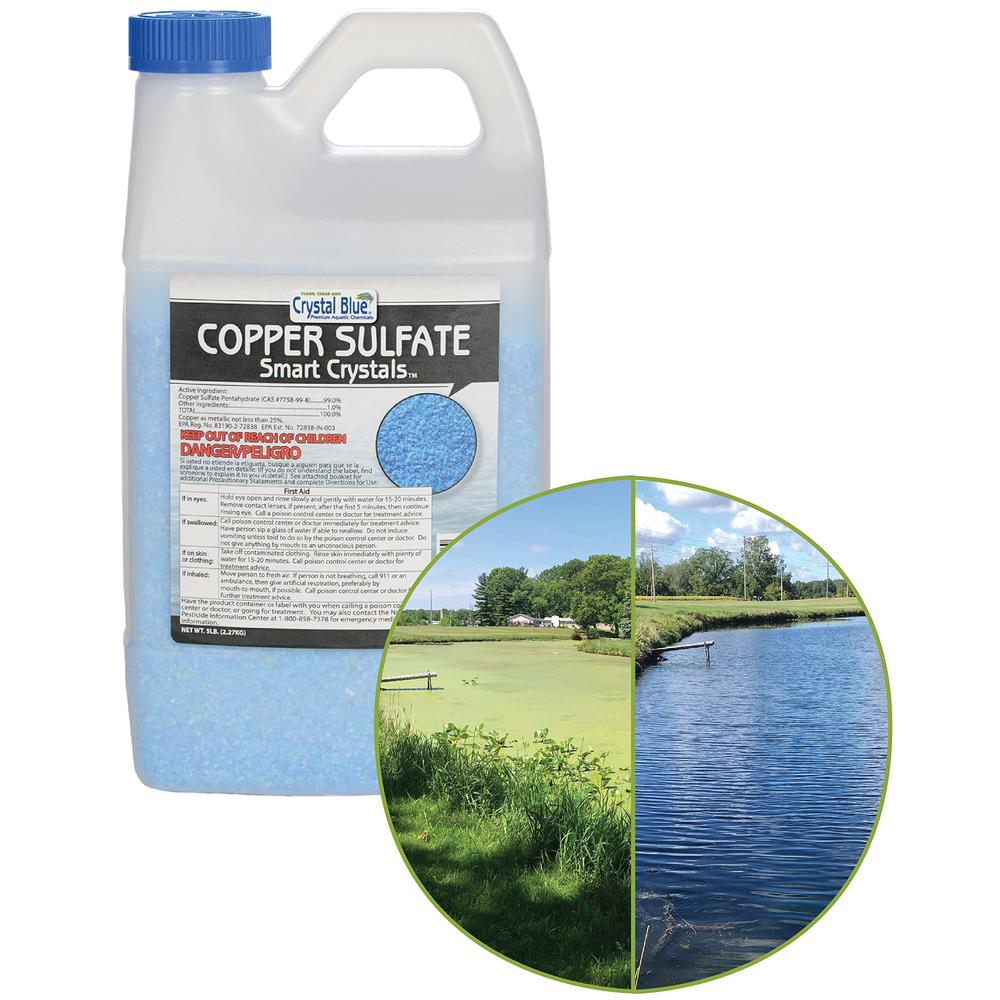 Crystal Blue Copper Sulfate Algaecide - Granular Aquatic Grade Copper Sulfate for Pond Algae Control - 5 Pounds