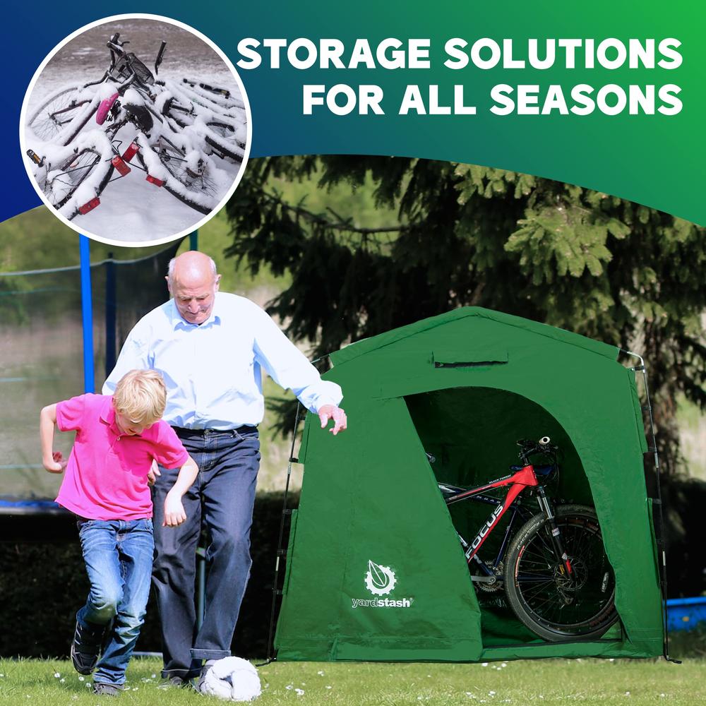 YardStash Bike Storage Tent, Outdoor, Portable Shed Cover for Lawn Mower, Garden Tools for Waterproof, Heavy-Duty Tarp to Protec