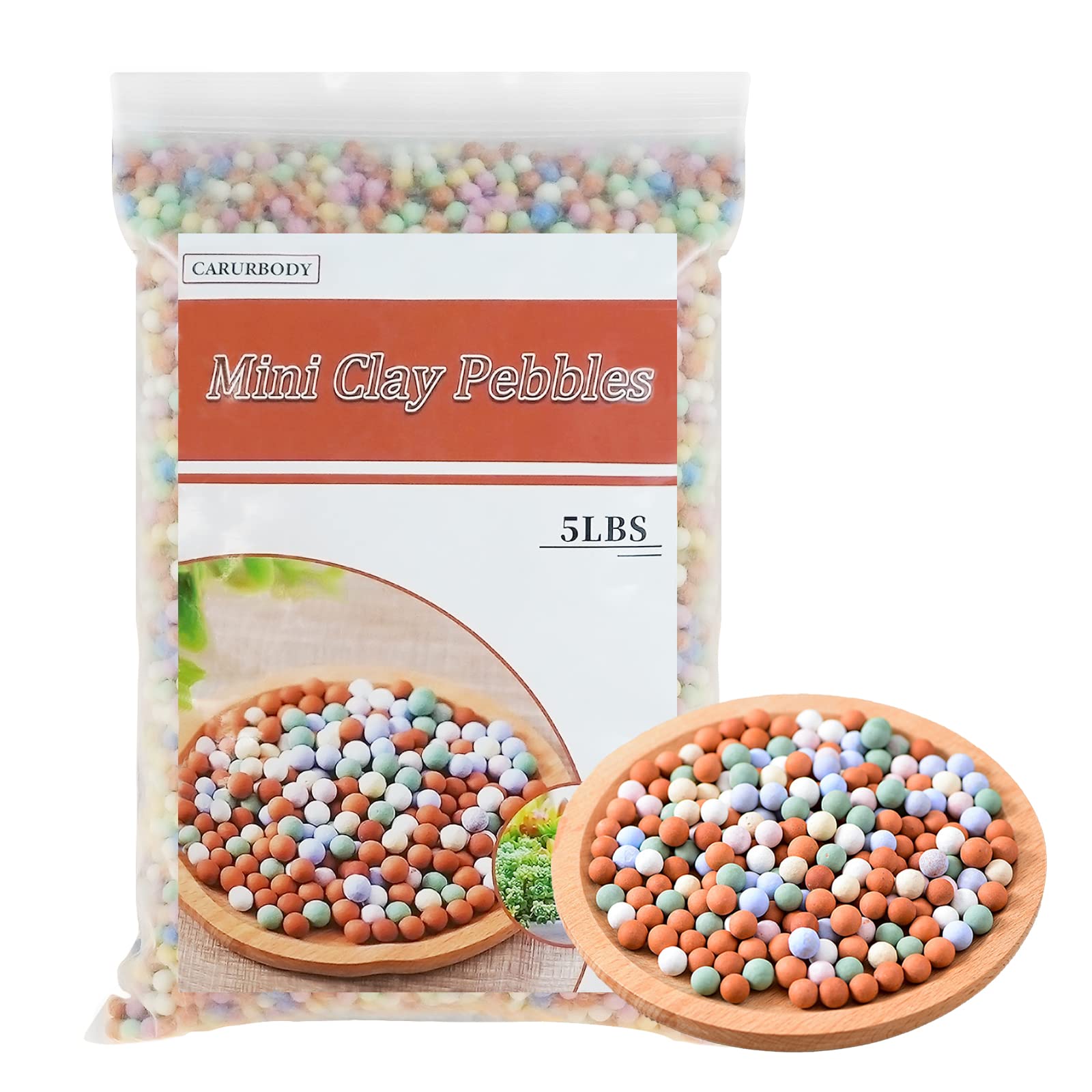 CARURBODY 5LBS Ceramsite Clay Pebbles for Orchid - Mini Leca Clay Pebble for Plants Drainage - Perfect Ceramsite Balls as A Soil