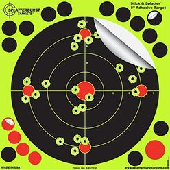 Splatterburst Targets - 8 inch Adhesive Stick & Splatter Reactive Shooting Targets - Gun - Rifle - Pistol - Airsoft - BB Gun - P