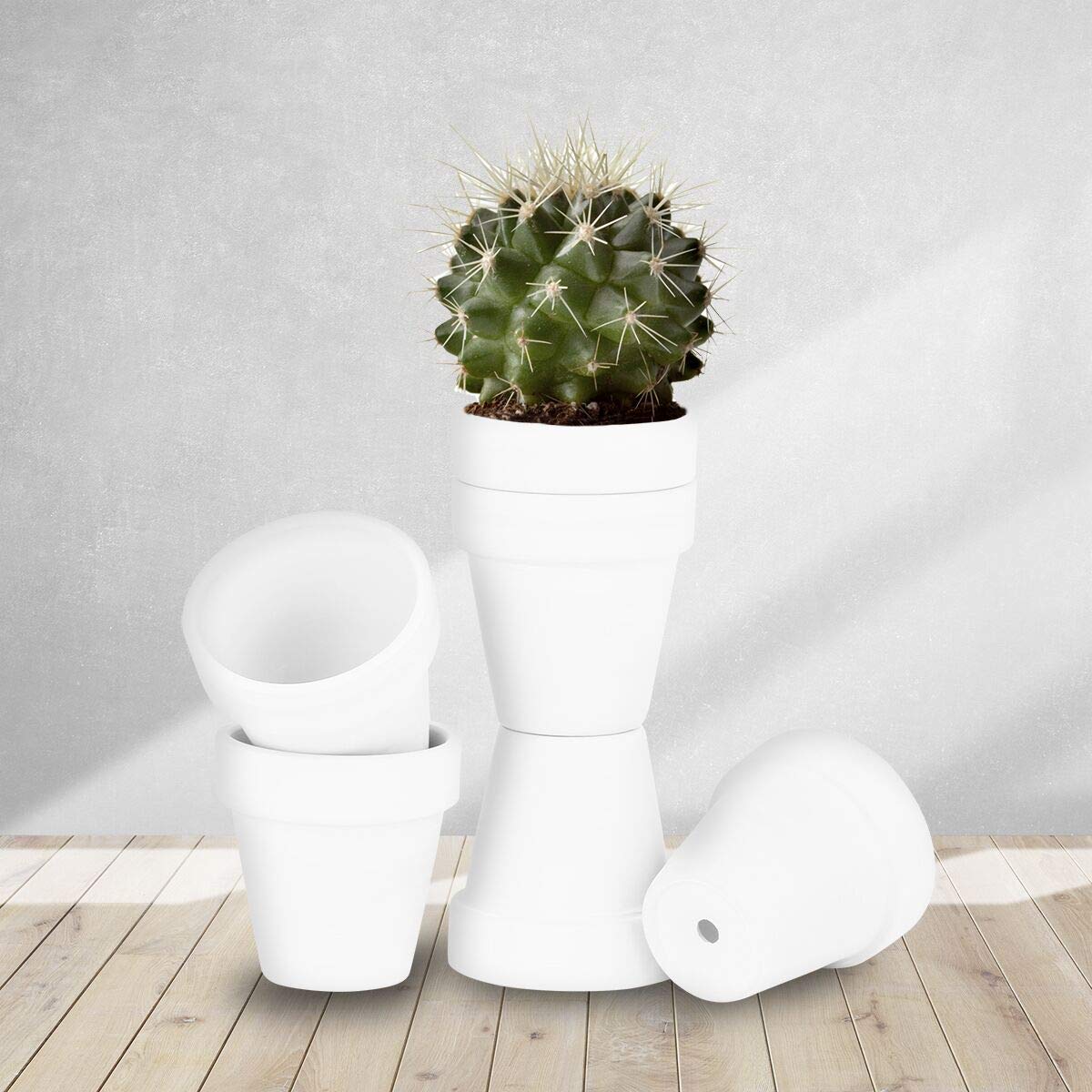 FCFKUK 24pcs Small Mini Clay Pots, 2.5'' Terracotta Pot Clay Ceramic Pottery Planter, Cactus Flower Terra Cotta Pots, Succulents Nurser