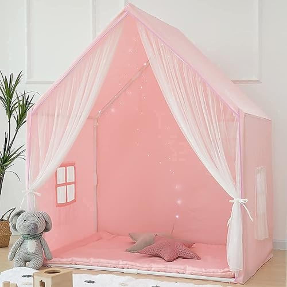 Razee Kids Play Tent, Large Playhouse Tent for Girl, Princess Castle Play House, Play Cottage, Kids Tent Indoor Pink