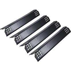 Unicook Porcelain Grill Heat Plate 14.56" L, Gas Grill Replacement Parts, 4 Pack Grill Heat Shield Tents, Grill Burner Cover, Fl