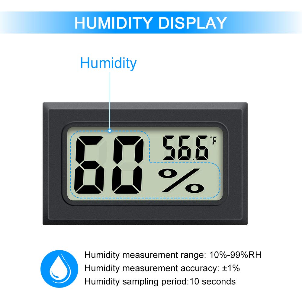 AikTryee Mini Hygrometer Thermometer 2PCS Mini Digital Humidity Gauge, AikTryee Hygrometer Indoor Humidity Monitor Temperature Humidity G