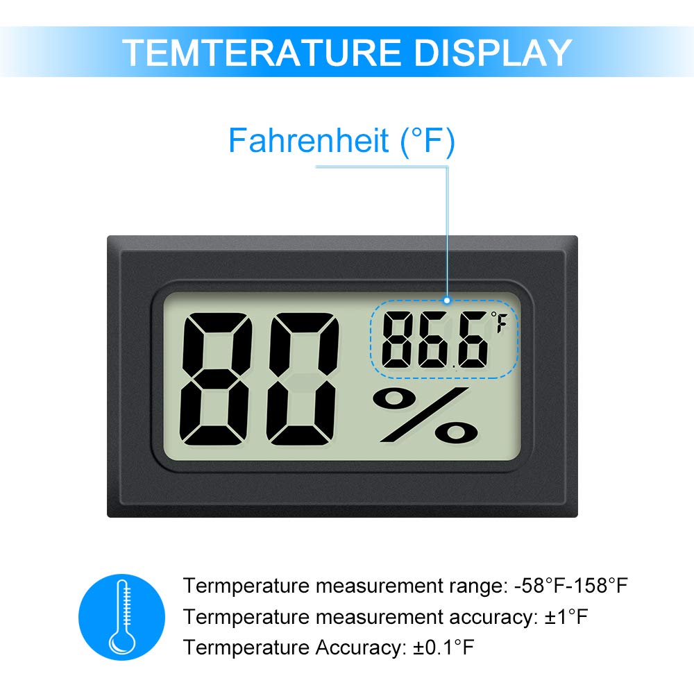 AikTryee Mini Hygrometer Thermometer 2PCS Mini Digital Humidity Gauge, AikTryee Hygrometer Indoor Humidity Monitor Temperature Humidity G