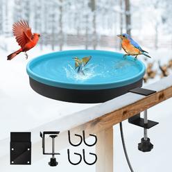 GESAIL Heated Bird Bath for Outdoors for Winter, 3 Easy Ways to Mount Detachable Bird Bath Bowl, 75W Heated Bird Baths with Ther