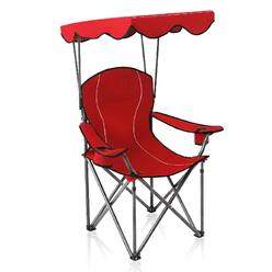ALPHA CAMP Camp Chairs with Shade Canopy Chair Folding Camping Recliner Support 350 LBS - Red
