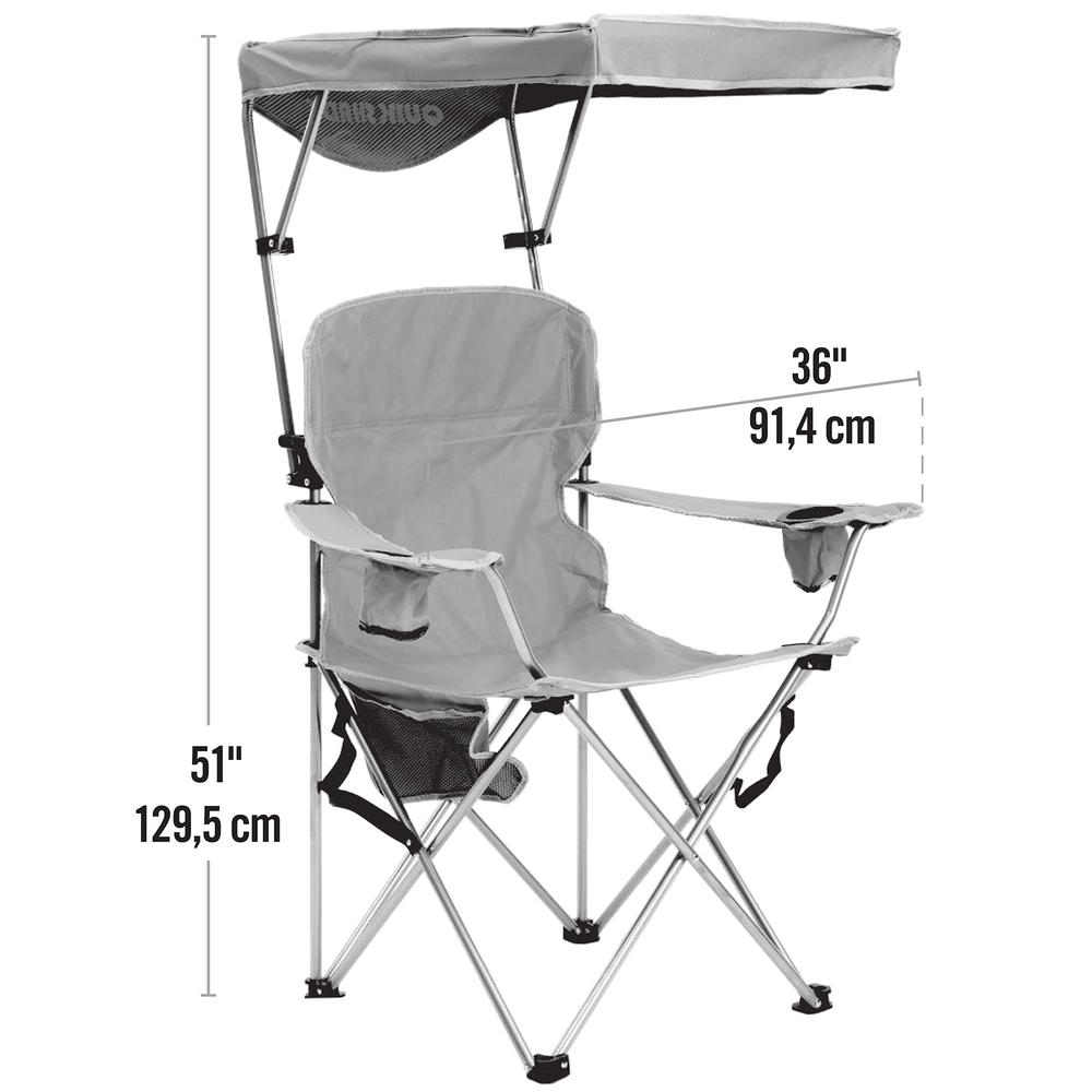 Quik Shade Full Size Shade Folding Chair for Camping, Polyester, Arm Rest|Foldable, Royal Blue, 2'L x 3'W x 4.3'H (160048DS)