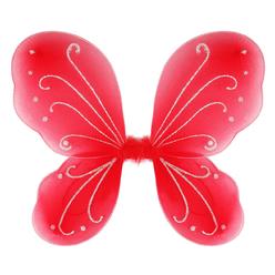 Dushi Colle Girls Butterfly Fairy Red Wings for Fairy Costumes Sparkle Fairy Princess Wings Party Favor Red
