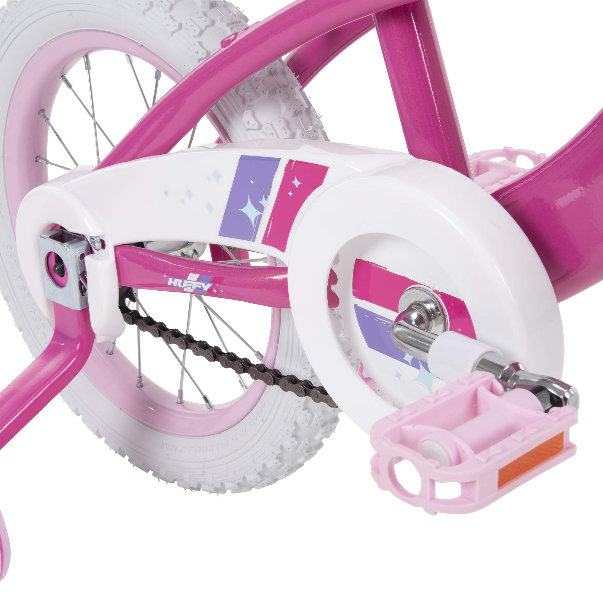 Huffy Glimmer 14” Girl’s Bike with Training Wheels, Quick Connect Assembly, Pink