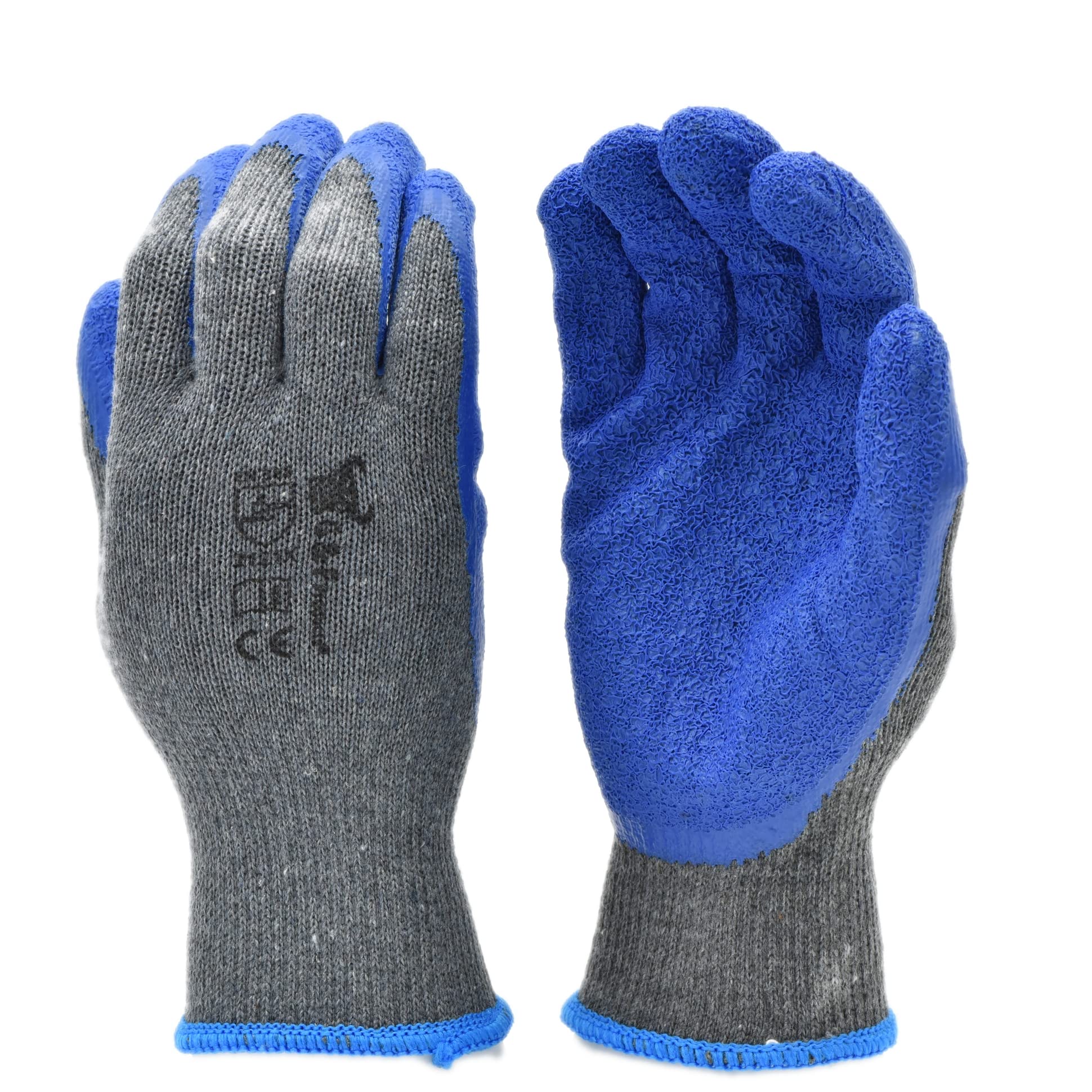 g & F Products - 3100M-10 120 Pairs Medium Rubber Latex Double coated Work gloves for construction, gardening gloves, heavy duty