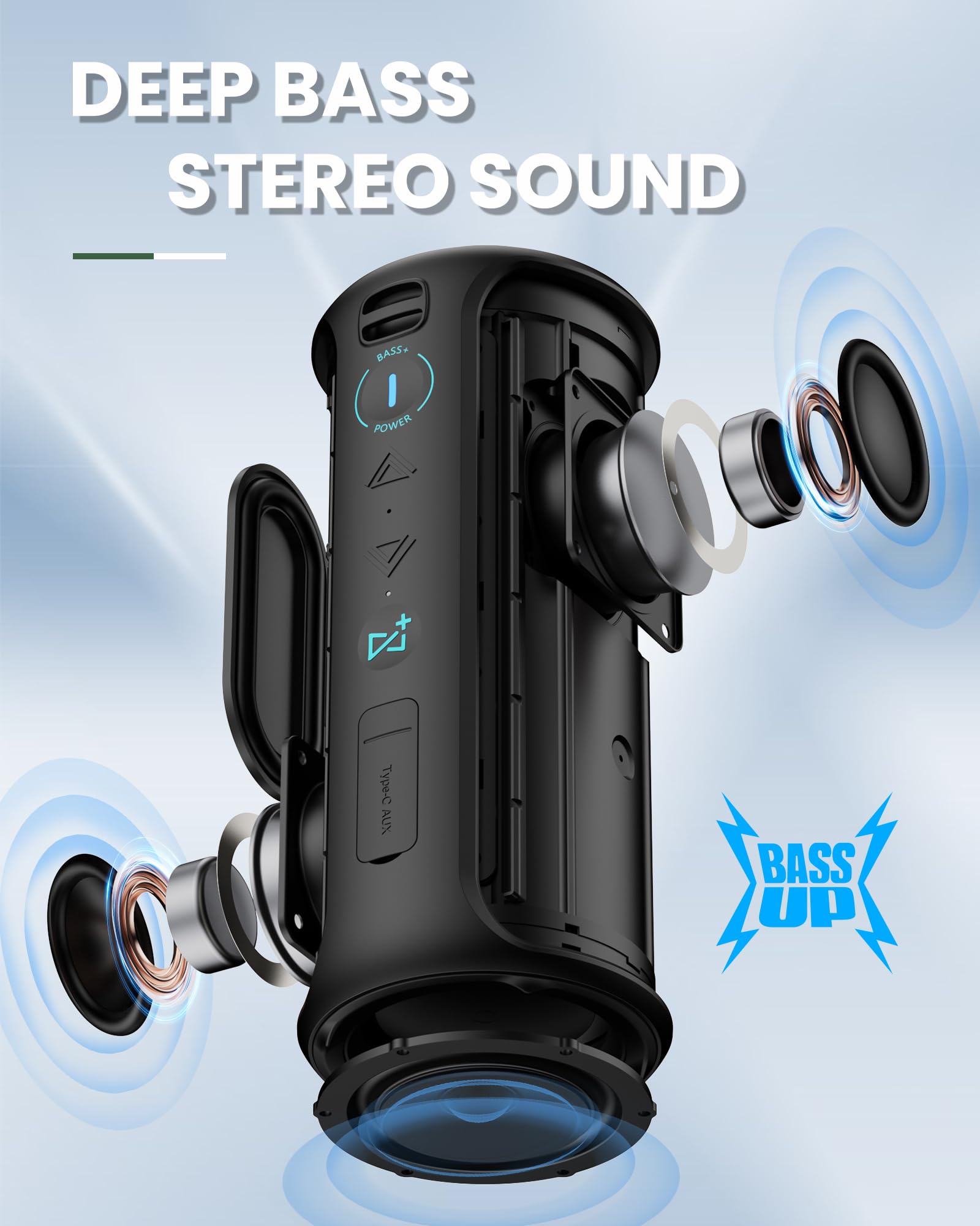 Raymate Bluetooth Speakers, Pair up to 100 Speakers,IPX7 Waterproof Speaker Wireless Bluetooth-V5.3, HiFi Stereo Sound, 1100mins
