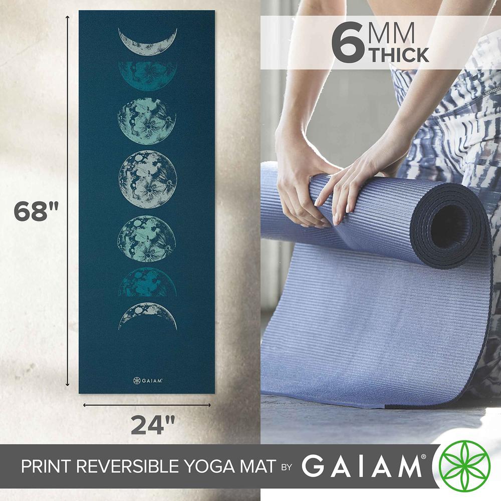 Gaiam Yoga Mat Premium Print Reversible Extra Thick Non Slip Exercise & Fitness Mat for All Types of Yoga, Pilates & Floor Worko