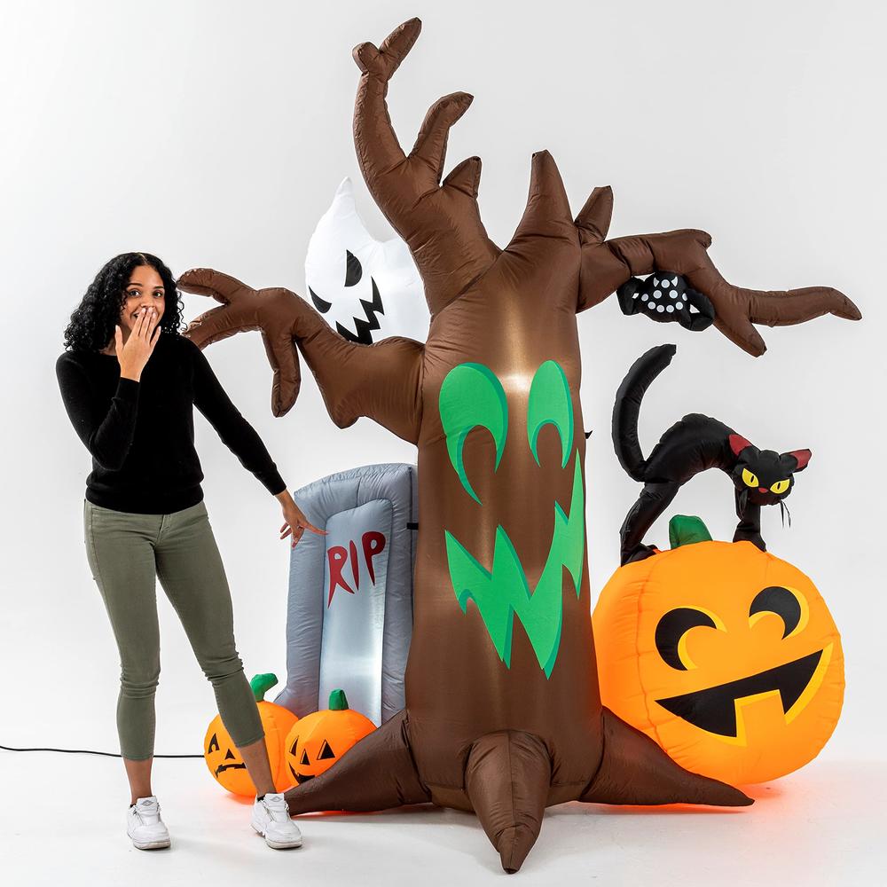 Joiedomi 8 FT Tall Halloween Inflatable Scary Tree with Ghost Spider ...