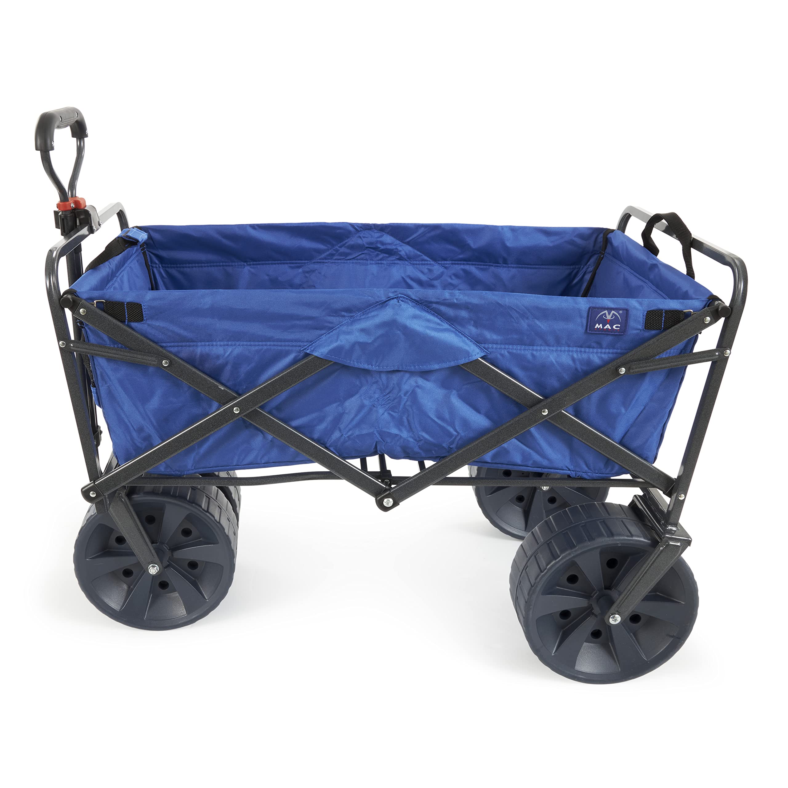 Mac Sports Heavy Duty Steel Frame Collapsible Folding 150 Pound Capacity Outdoor Beach Garden Utility Wagon Cart with 4 All Terr