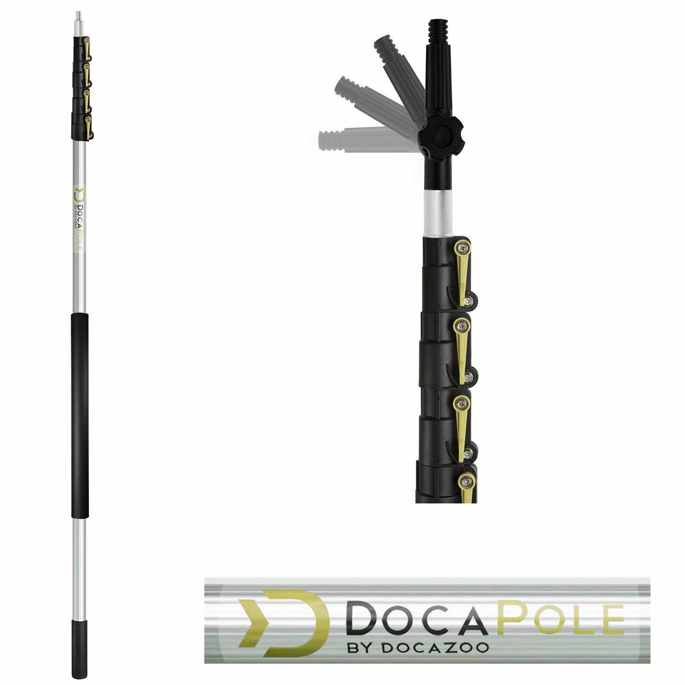 DOCAZOO DocaPole 6-24 Foot (30 ft Reach) Fruit Picker and Telescopic Extension Pole for Apples, Avocados, Oranges, and Other Fru