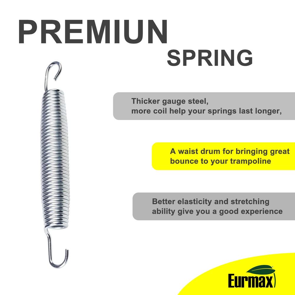 Eurmax USA 7 inches Trampoline Springs Heavy Duty Stainless Steel Replacement Springs with T Hook, 20pcs-Pack