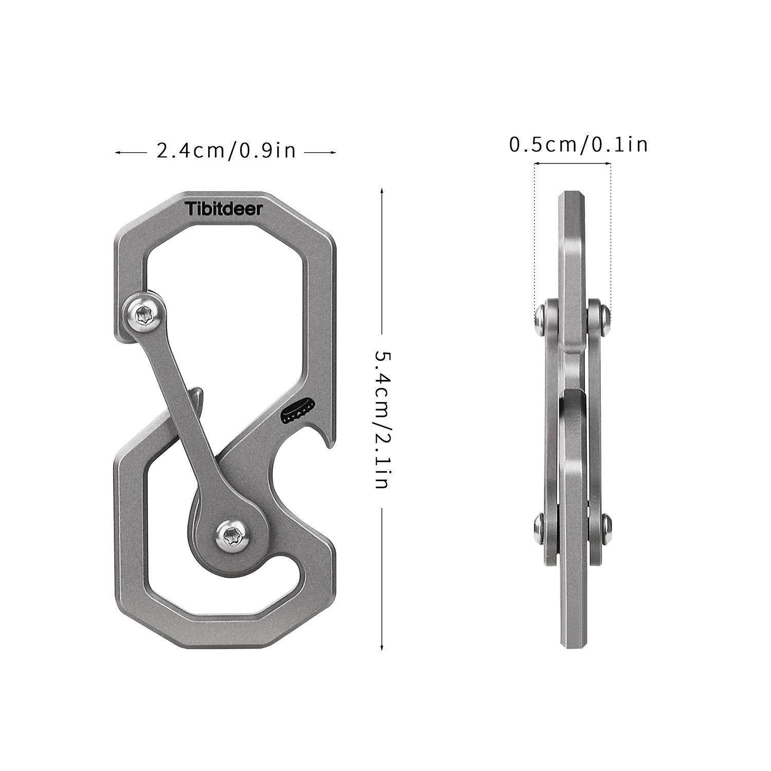 Tibitdeer Titanium Key chain, Multifunctional carabiner Keychain Heavy Duty car Key chains Organizer for Men and Women