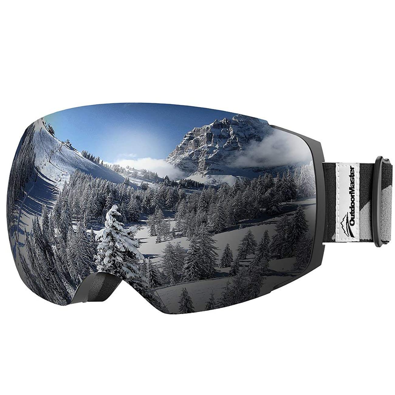 OutdoorMaster Ski Goggles PRO - Frameless, Interchangeable Lens 100% UV400 Protection Snow Goggles for Men & Women (VLT 10% Grey