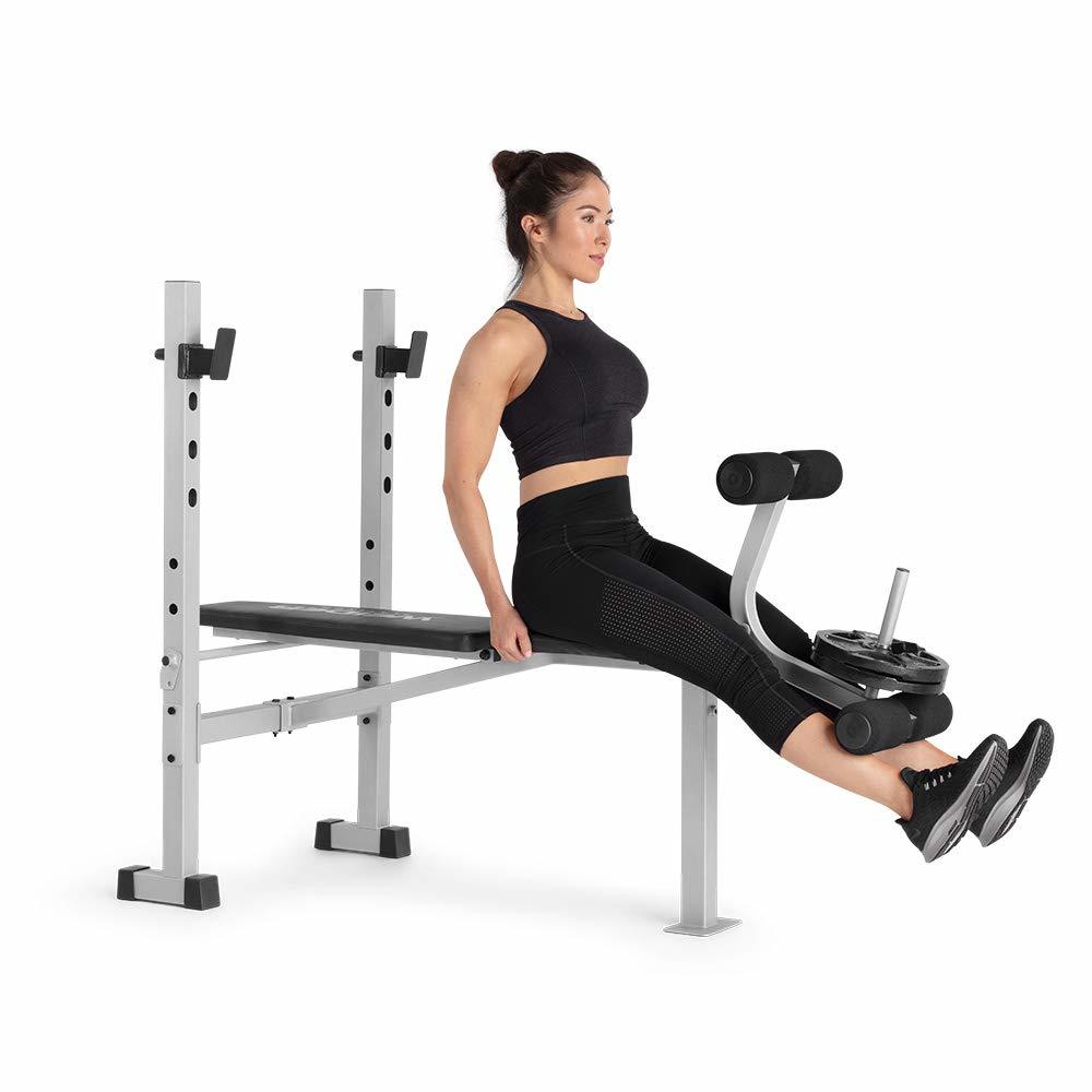 Weider Platinum Standard Weight Bench with Fixed Uprights and Integrated Leg Developer